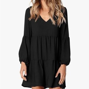 Elegant Black V-Neck Dress